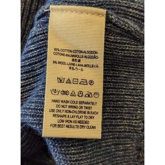 Free People Cropped Cotton Wool Blend Sweater Women L Blue Long Sleeve Pullover - Picture 7 of 7